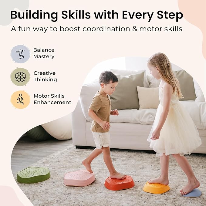 Non-Slip Balance Stepping Stones for Kids Active Play